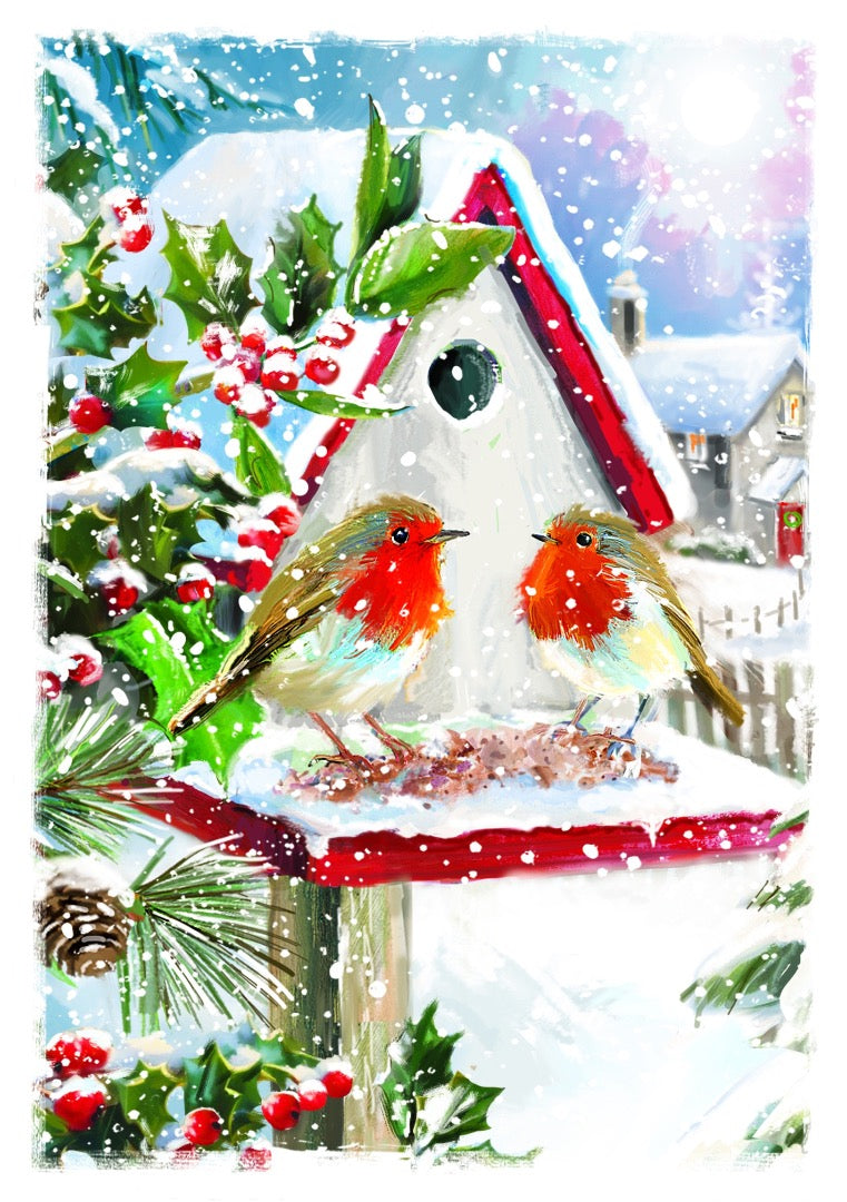 Traditional Christmas & New Year Greeting Card Box Set, 24 Premium Cards, 6 Festive Designs