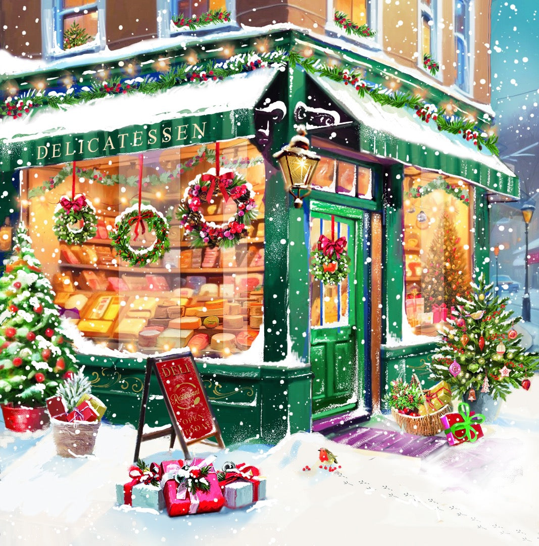 Large Deluxe Box of 12 Christmas & New Year Cards ? 3 Festive Designs for Xmas Shopping
