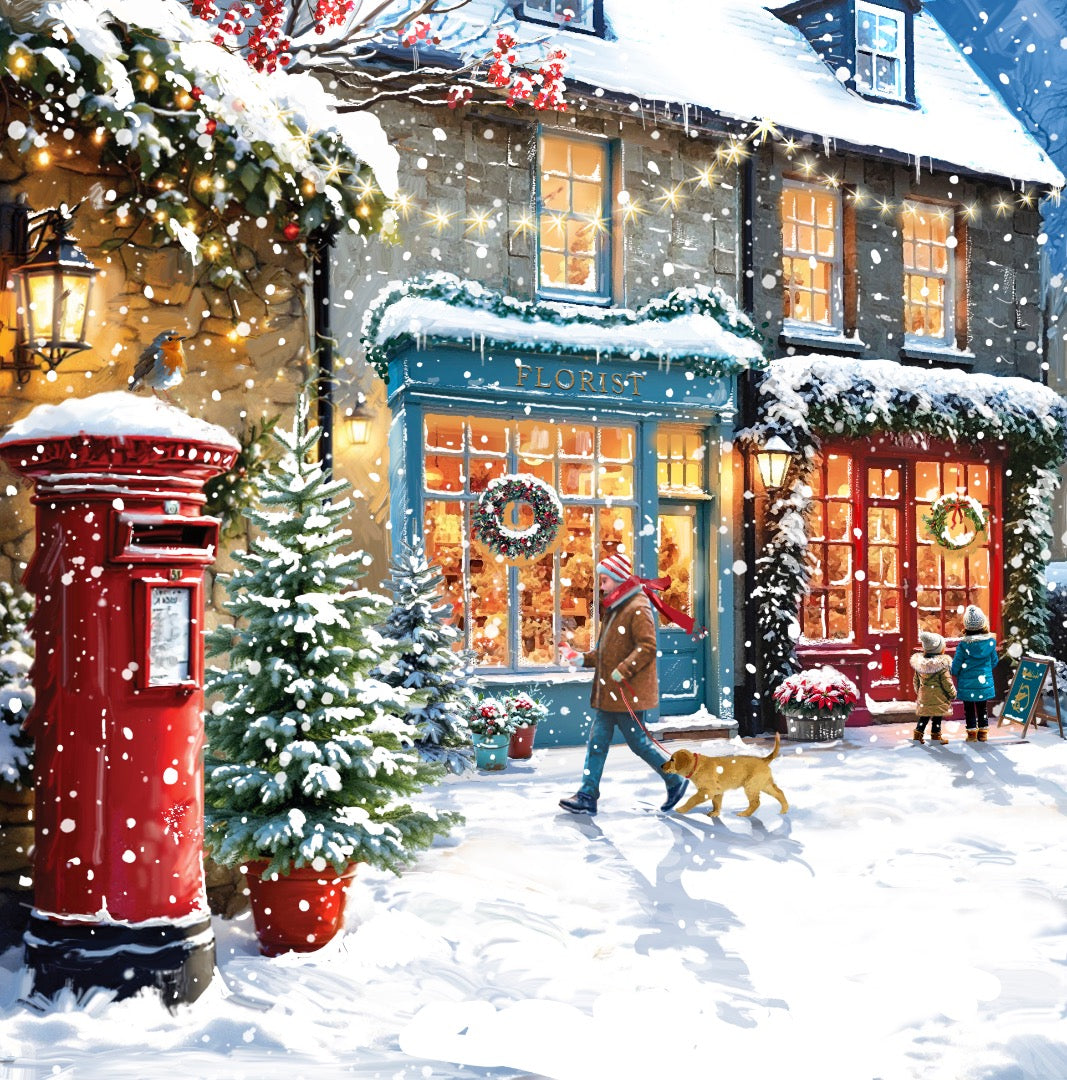 Large Deluxe Box of 12 Christmas & New Year Cards ? 3 Festive Designs for Xmas Shopping