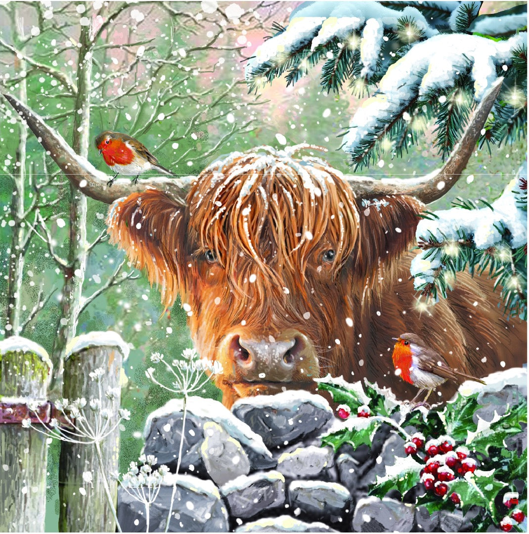 Snowy Animals Festive Christmas & New Year Cards ? Deluxe Large Box of 12, 3 Designs