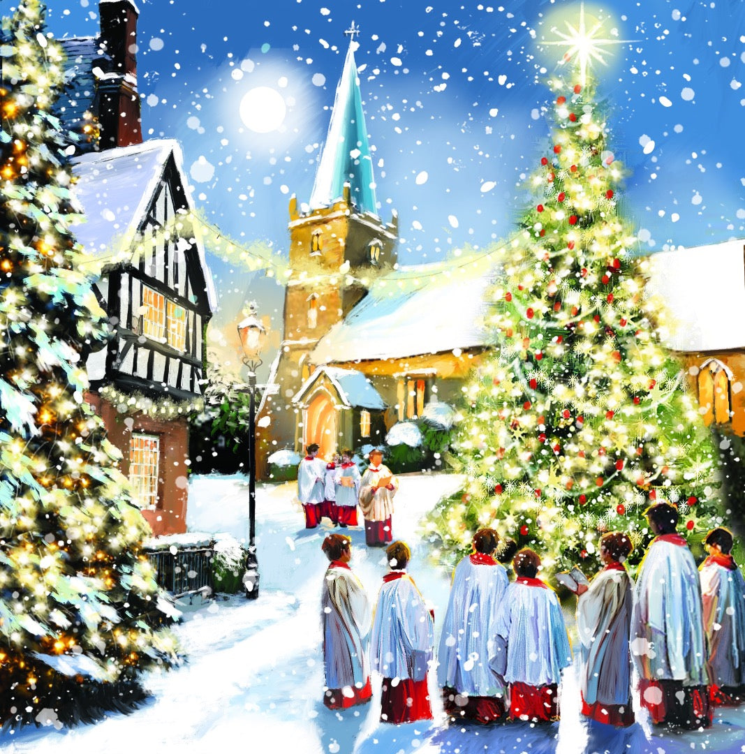 Festive Church Visit Deluxe Christmas & New Year Cards Box Set ? 12 Large Cards, 3 Assorted Designs