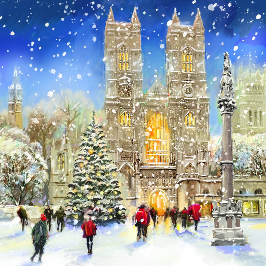 Festive Church Visit Deluxe Christmas & New Year Cards Box Set ? 12 Large Cards, 3 Assorted Designs
