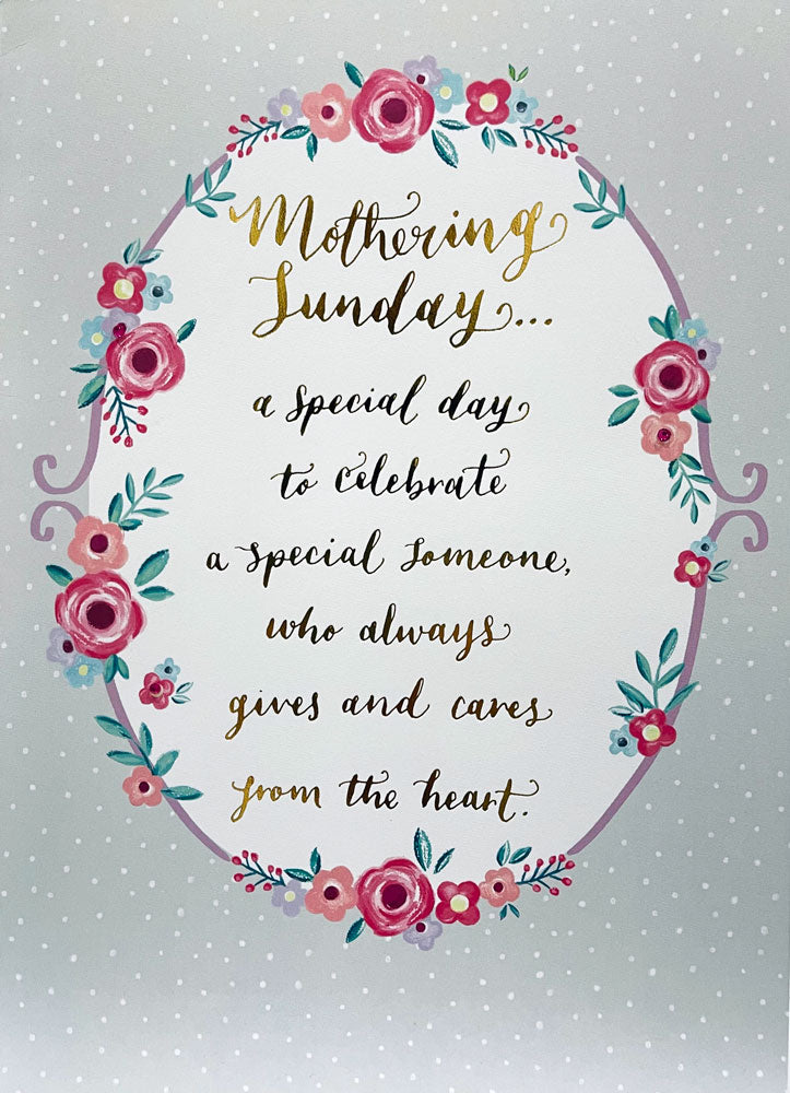 Mothering Sunday... A Special Day To Celebrate A Special Someone, who Always Gives and Cares From the Heart Luxury Square Mothers Day Card from Hallmark