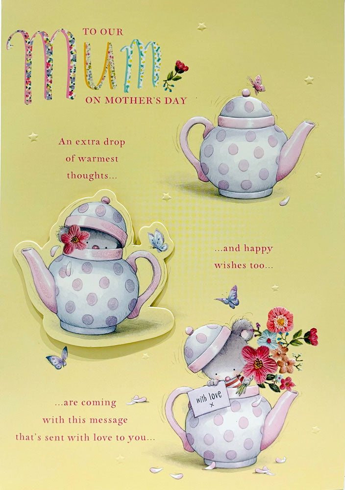 To Our Mum on Mother's Day With Love Dylan & Friends Teapot Party Greeting Card by Hallmark