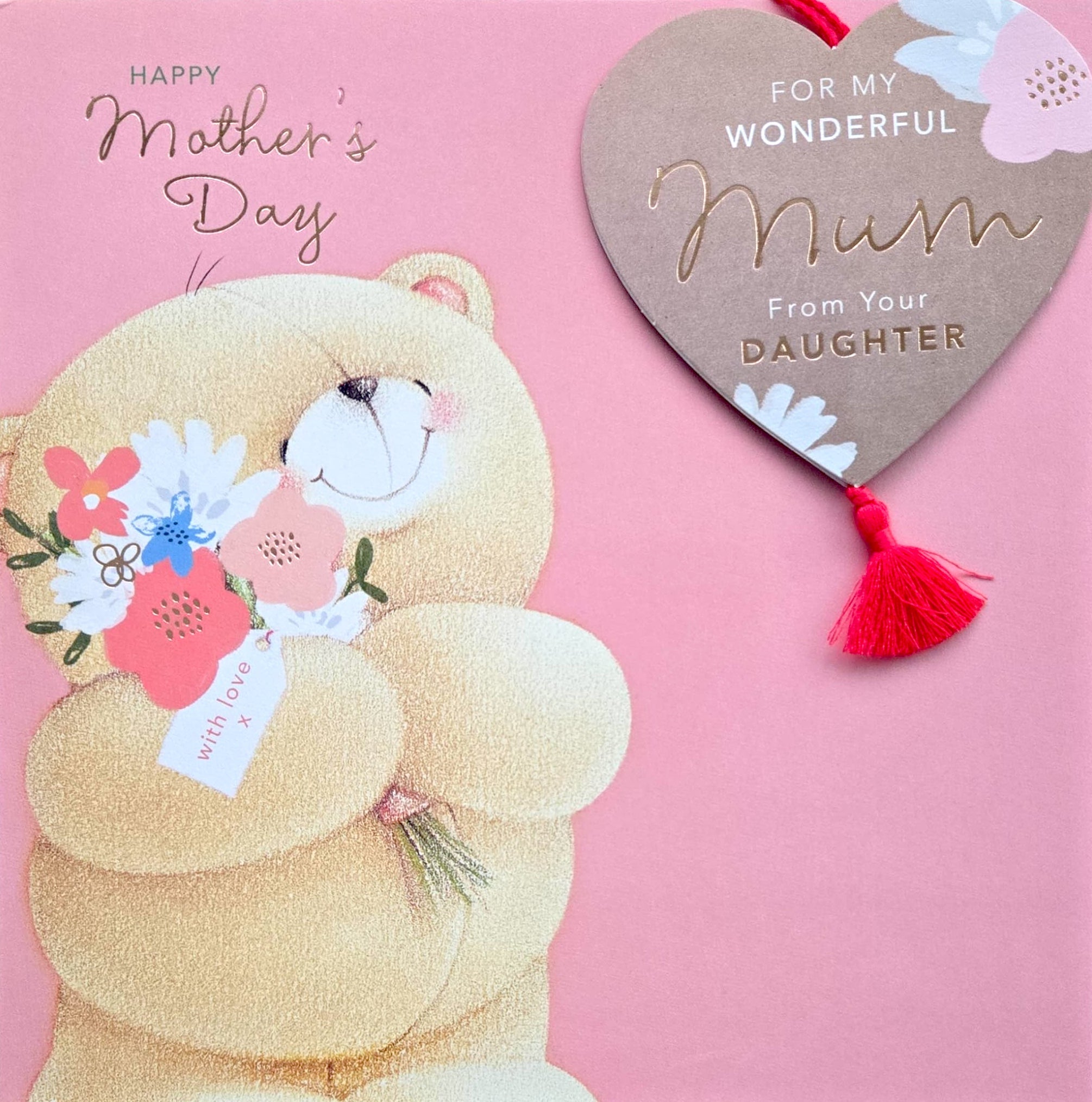 My Wonderful Mum, From Your Daughter Extra Large Mother's Day Card With Hanging Keepsake - Forever Friends