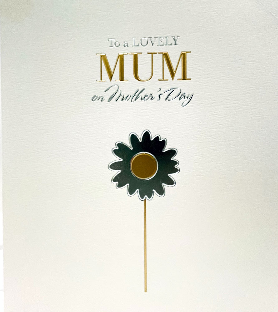 To A Lovely Mum on Mother's Day Embossed Gold and Silver Foil Flower Luxury Mother's Day Card from Hallmark 