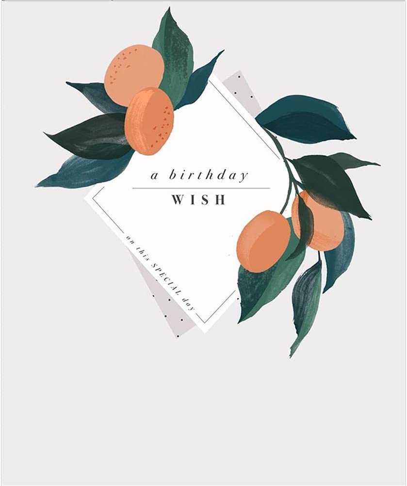 A Birthday Wish Watercolour Peaches Blank Greeting Card  - Cup Cycling by James Cropper for Hallmark