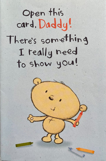 Daddy I Love You Happy Fathers Day Teddy Bear Fold Out Poster Card