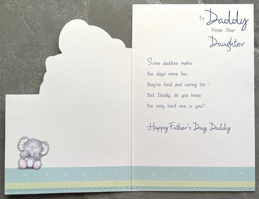 Daddy From Your Daughter Happy Father's Day Card Cute Elephants