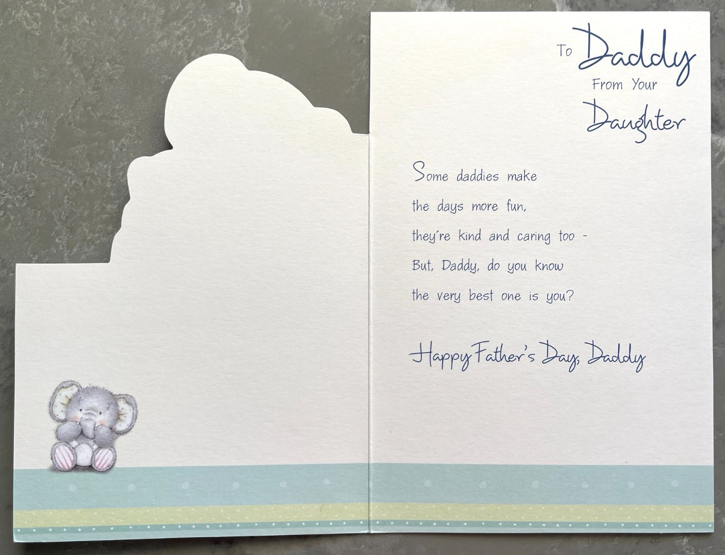 Daddy From Your Daughter Happy Father's Day Card Cute Elephants