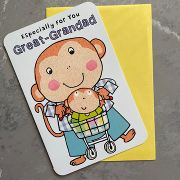 Great-Grandad Fathers Day Greeting Card - Cheeky Monkey Shopping