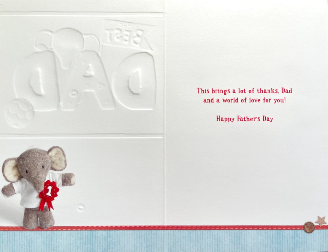 The Best Dad a Daughter Ever Had Happy Father's Day Greeting Card Elephant Elliot and Buttons
