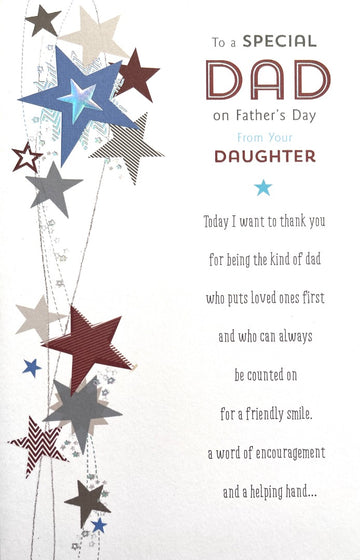 Special Dad from Daughter Happy Father's Day Greeting Card Stars Contemporary Art