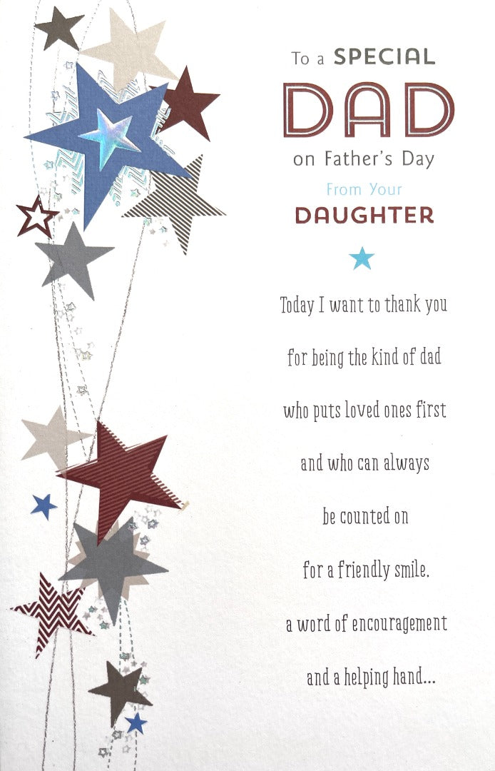 Special Dad from Daughter Happy Father's Day Greeting Card Stars Contemporary Art