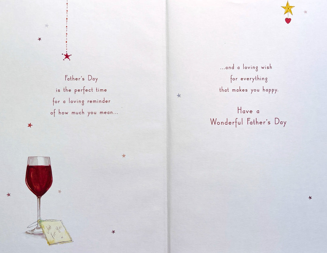 Dad from Your Daughter and Son-in-Law Happy Father's Day Greeting Card - Red Wine Art