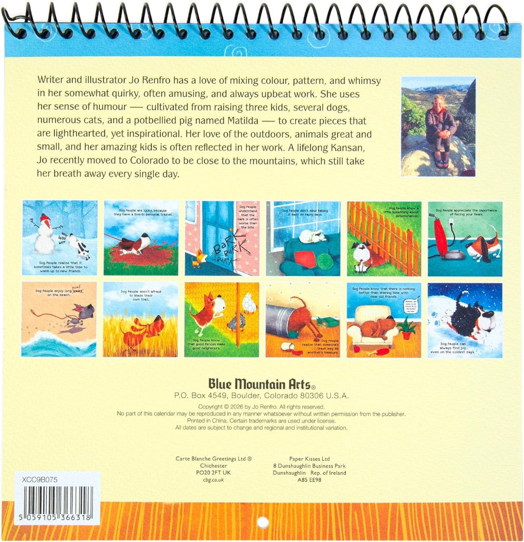The Truth About Dog People 2027 Hanging Wall Calendar for Dog Lovers by Jo Renfro, Blue Mountain Arts, 19.6 x 19.6 cm