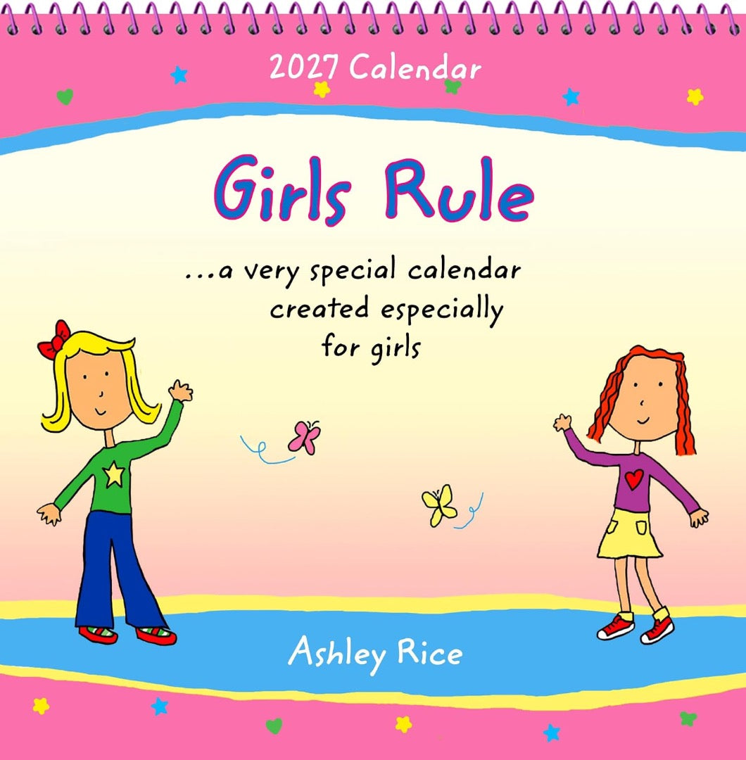 Girls Rule 2027 Hanging Wall Calendar by Ashley Rice, Blue Mountain Arts, Fun Confidence Building, 19.6 x 19.6 cm
