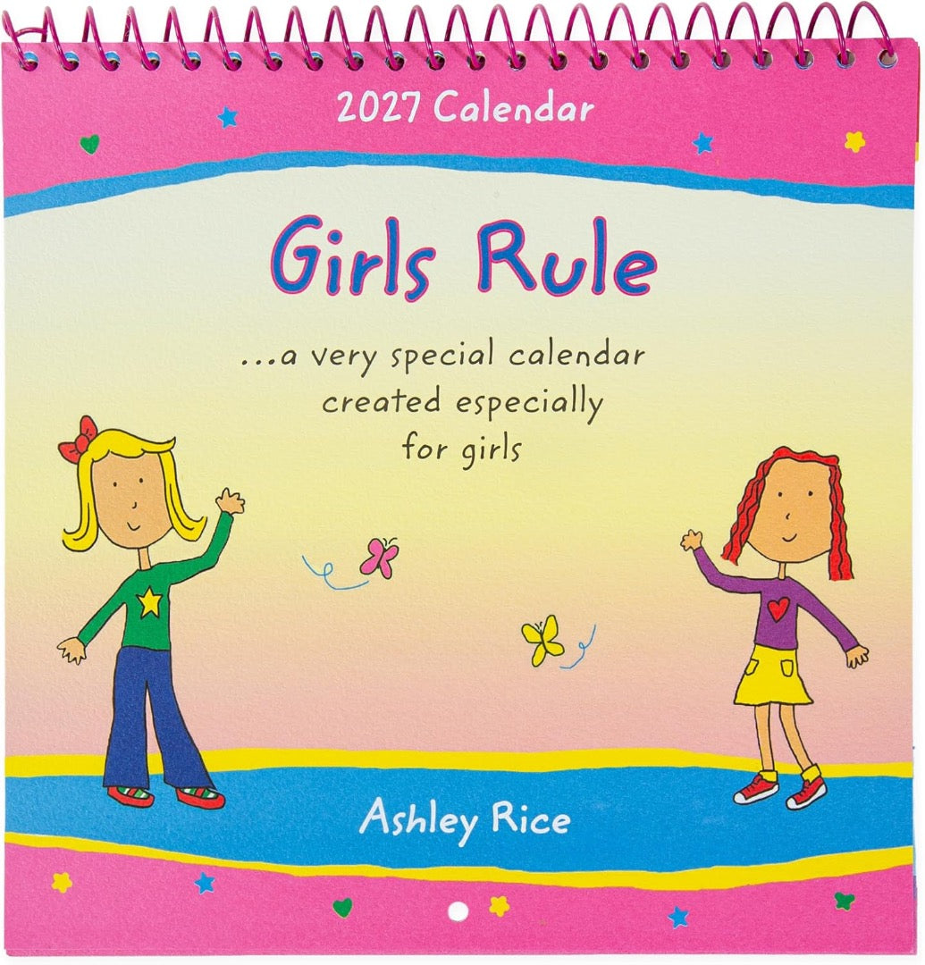 Girls Rule 2027 Hanging Wall Calendar by Ashley Rice, Blue Mountain Arts, Fun Confidence Building, 19.6 x 19.6 cm