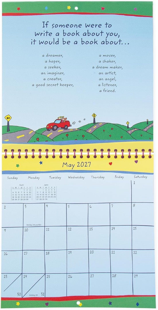 Girls Rule 2027 Hanging Wall Calendar by Ashley Rice, Blue Mountain Arts, Fun Confidence Building, 19.6 x 19.6 cm