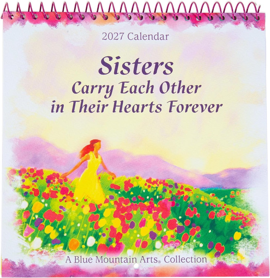 Sisters Carry Each Other in Their Hearts Forever 2027 Hanging Wall Calendar, Blue Mountain Arts Collection, 19.6 x 19.6 cm