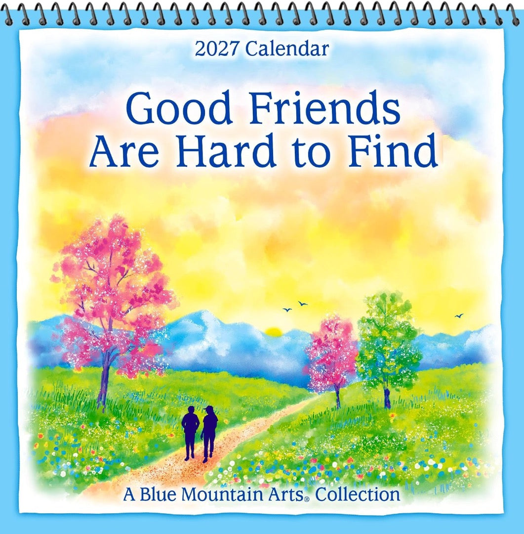 Blue Mountain Arts 2027 Hanging Wall Calendar, Good Friends Are Hard To Find Collection, 19.6 x 19.6 cm