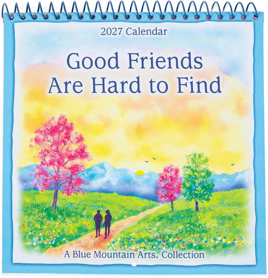 Blue Mountain Arts 2027 Hanging Wall Calendar, Good Friends Are Hard To Find Collection, 19.6 x 19.6 cm