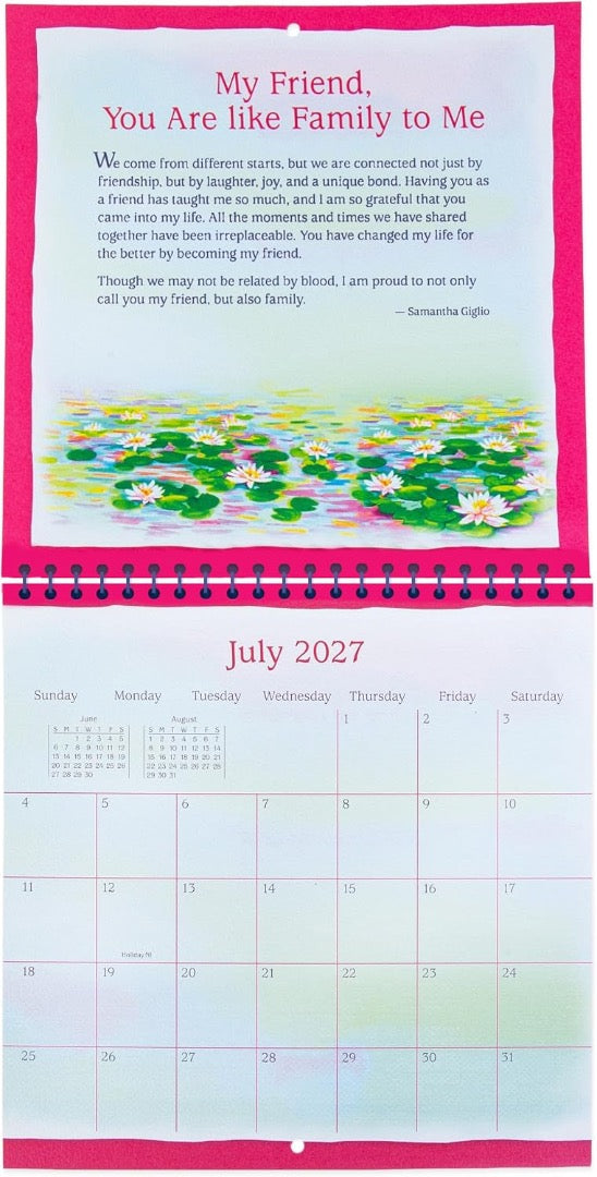 Blue Mountain Arts 2027 Hanging Wall Calendar, Good Friends Are Hard To Find Collection, 19.6 x 19.6 cm