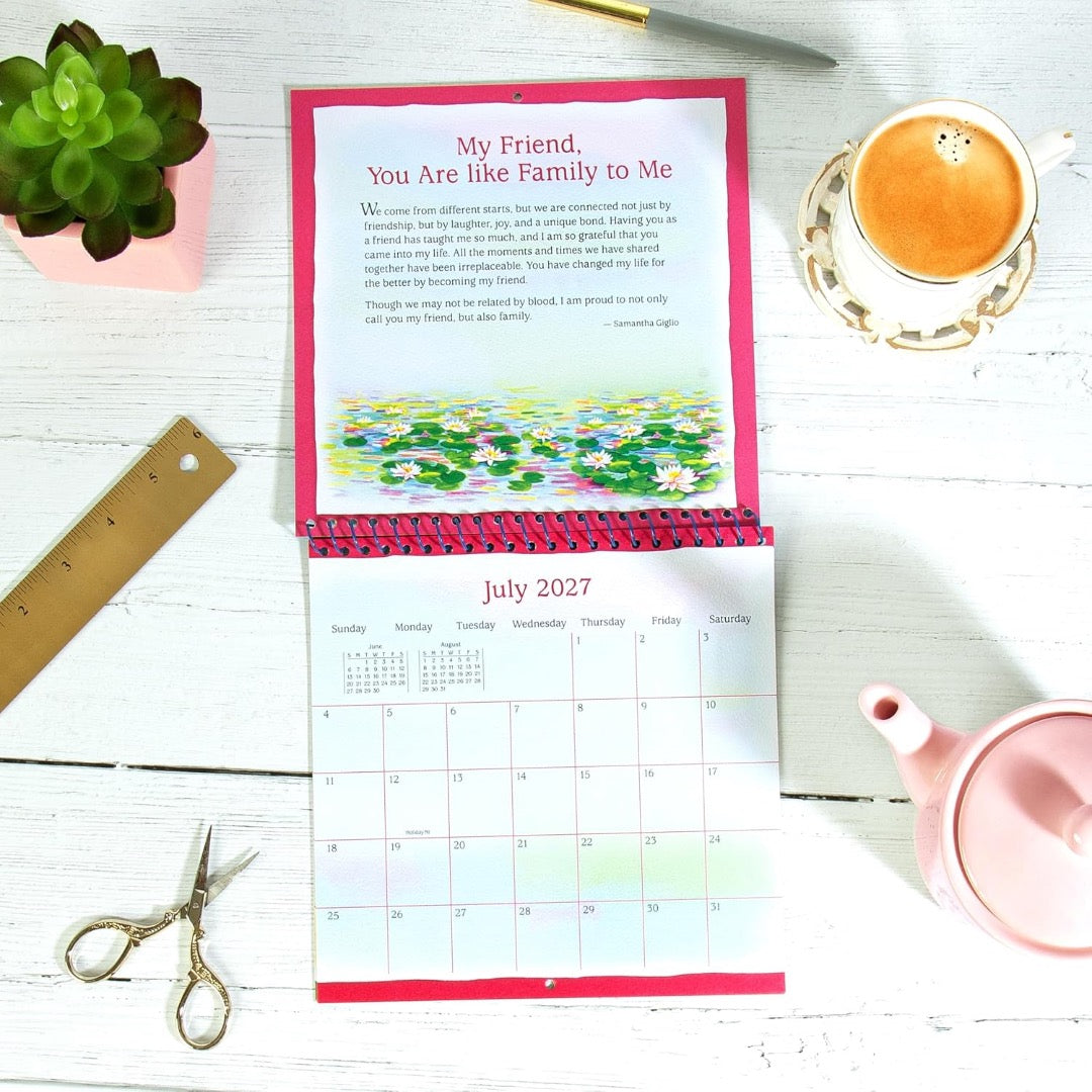 Blue Mountain Arts 2027 Hanging Wall Calendar, Good Friends Are Hard To Find Collection, 19.6 x 19.6 cm