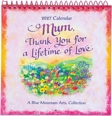 Mum Thank You for a Lifetime of Love 2027 Hanging Wall Calendar, Blue Mountain Arts Collection, 19.6 x 19.6 cm