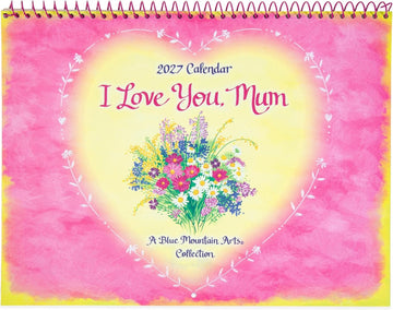 Blue Mountain Arts I Love You Mum 2027 Large Hanging Wall Calendar, 30.5 x 23cm