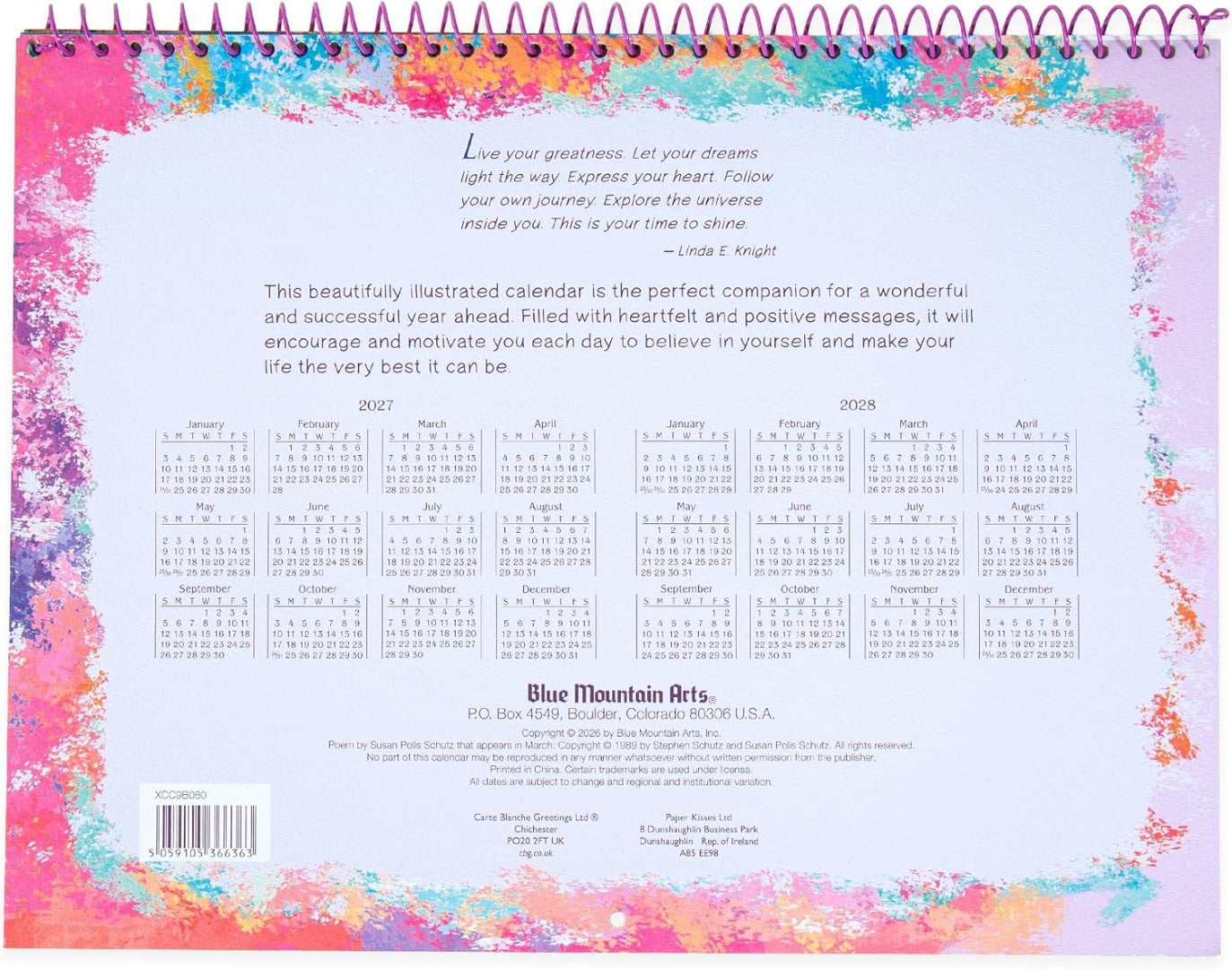 This Is Your Year To Shine Large 2027 Hanging Wall Calendar by Blue Mountain Arts