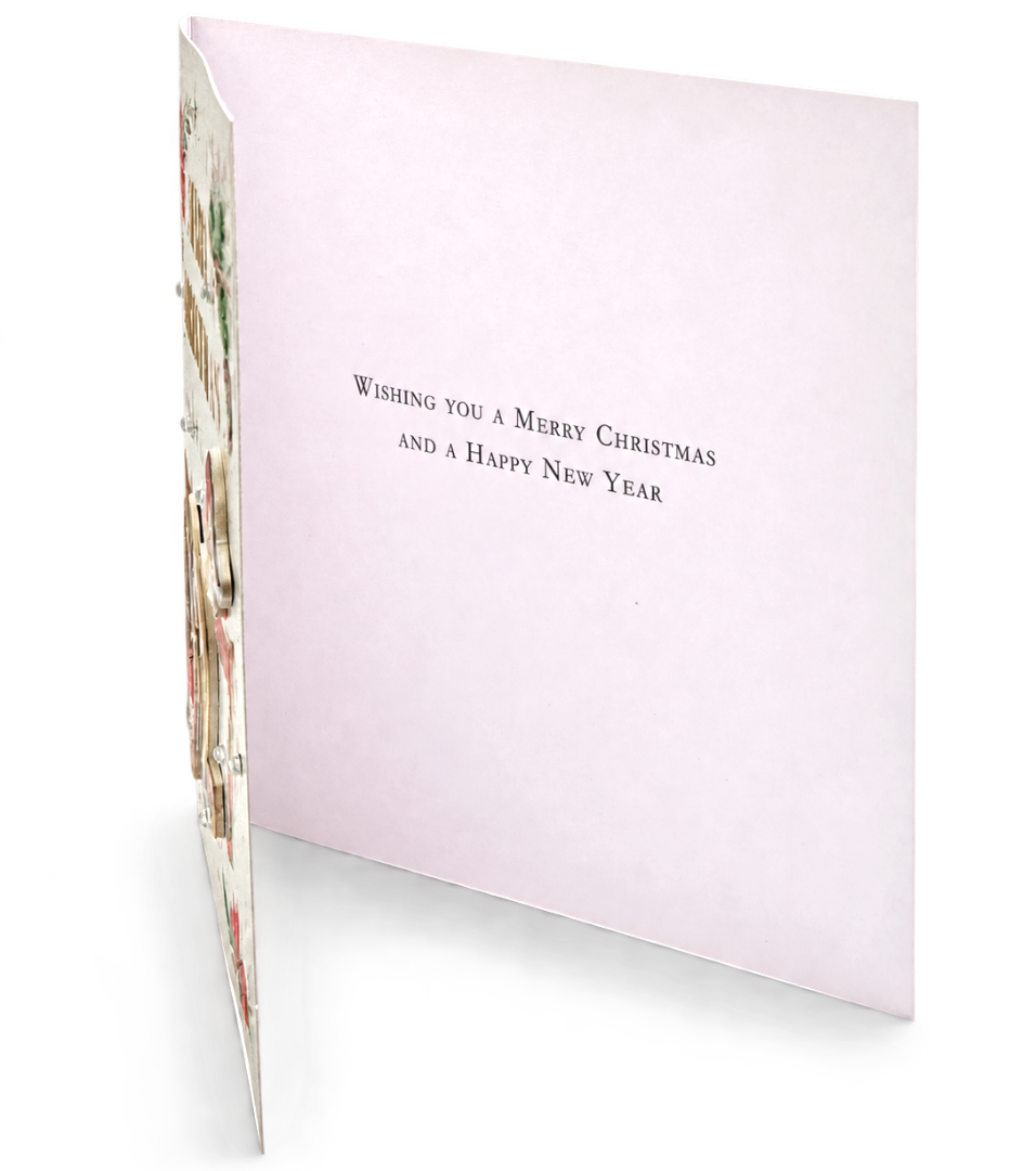 2027 Ling Design Box of 5 Handmade Luxury Embellished Christmas Cards - Gold Foil Embossed - Raised Cut-Out - 160 x 160mm