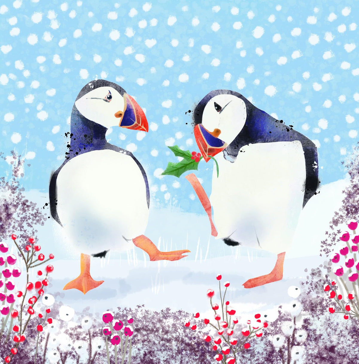 Ling Design Artisan Charity Christmas Cards ? Pack of 6 Square Xmas Cards with Envelopes ? Robins, Hares, Puffins, Hedgehog & Woodland Designs ? 40p Donated to UK Charities