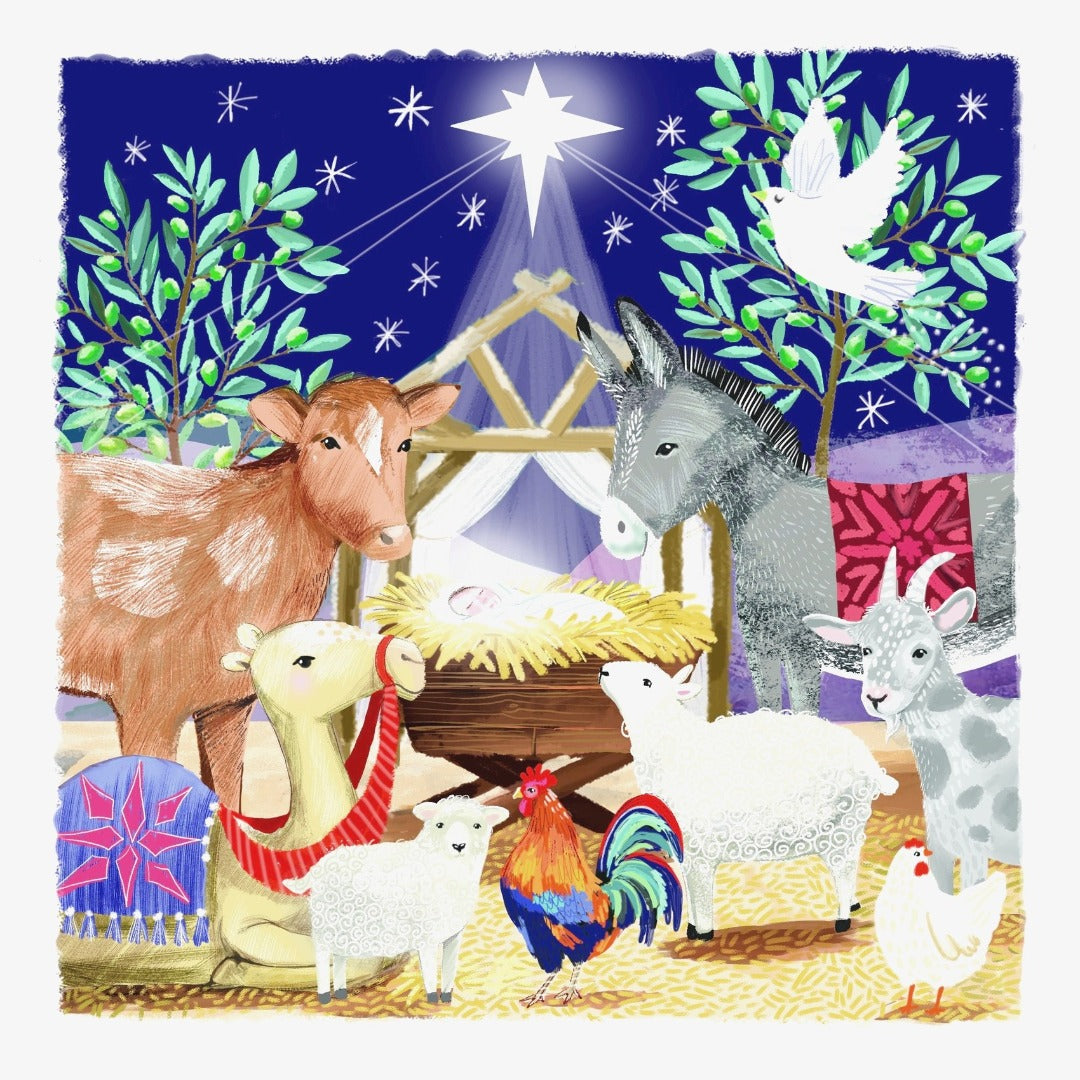 Ling Design Religious Charity Christmas Cards - Pack of 6 Square Xmas Cards with Envelopes - Nativity, Three Kings, Madonna & Holy Family Designs - 40p Donated to UK Charities