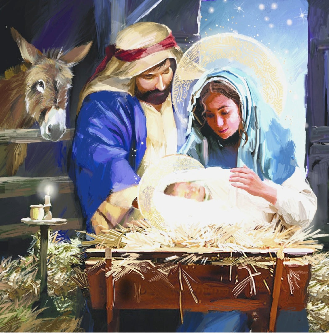 Ling Design Religious Charity Christmas Cards - Pack of 6 Square Xmas Cards with Envelopes - Nativity, Three Kings, Madonna & Holy Family Designs - 40p Donated to UK Charities
