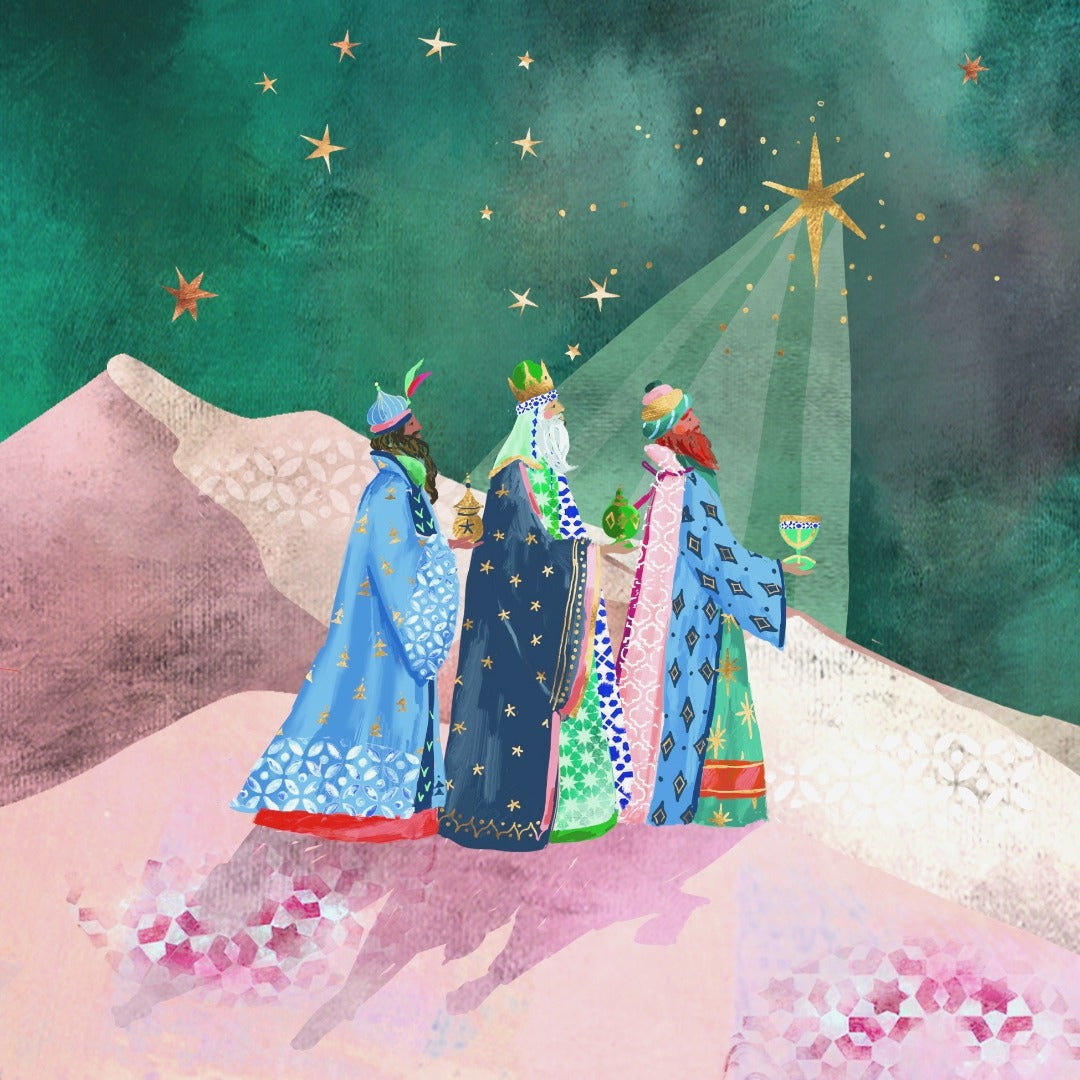 Ling Design Religious Charity Christmas Cards - Pack of 6 Square Xmas Cards with Envelopes - Nativity, Three Kings, Madonna & Holy Family Designs - 40p Donated to UK Charities