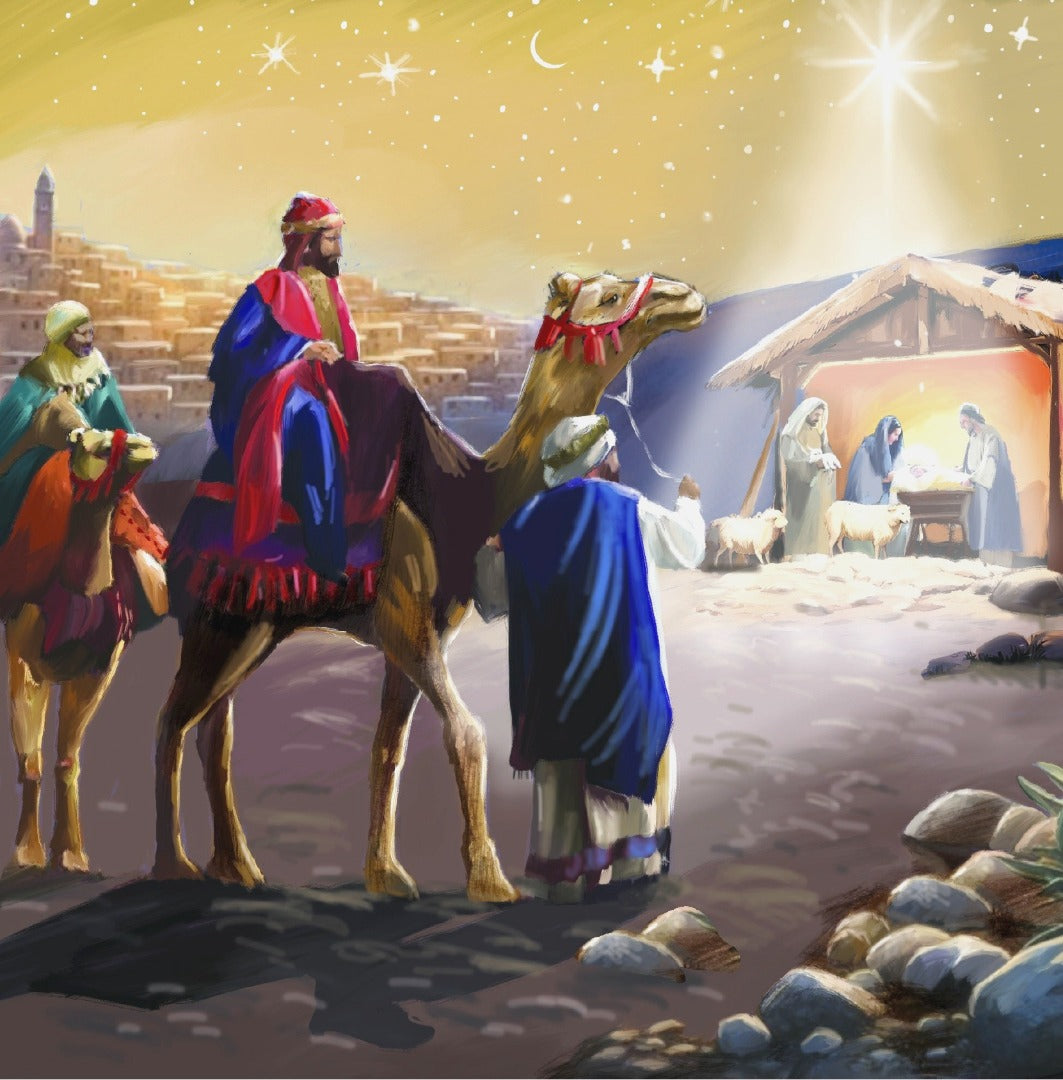 Ling Design Religious Charity Christmas Cards - Pack of 6 Square Xmas Cards with Envelopes - Nativity, Three Kings, Madonna & Holy Family Designs - 40p Donated to UK Charities
