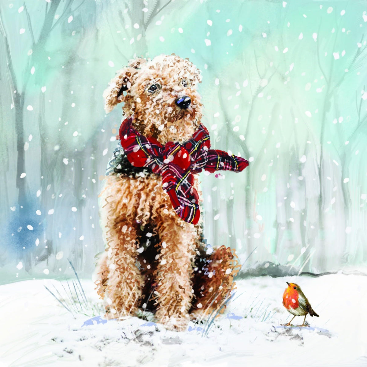 Ling Design Wildlife Charity Christmas Cards - Pack of 6 Square Xmas Cards with Envelopes - Robin, Highland Cow, Pheasant, Geese, Sheep & Dog Designs - 40p Donated to UK Charities
