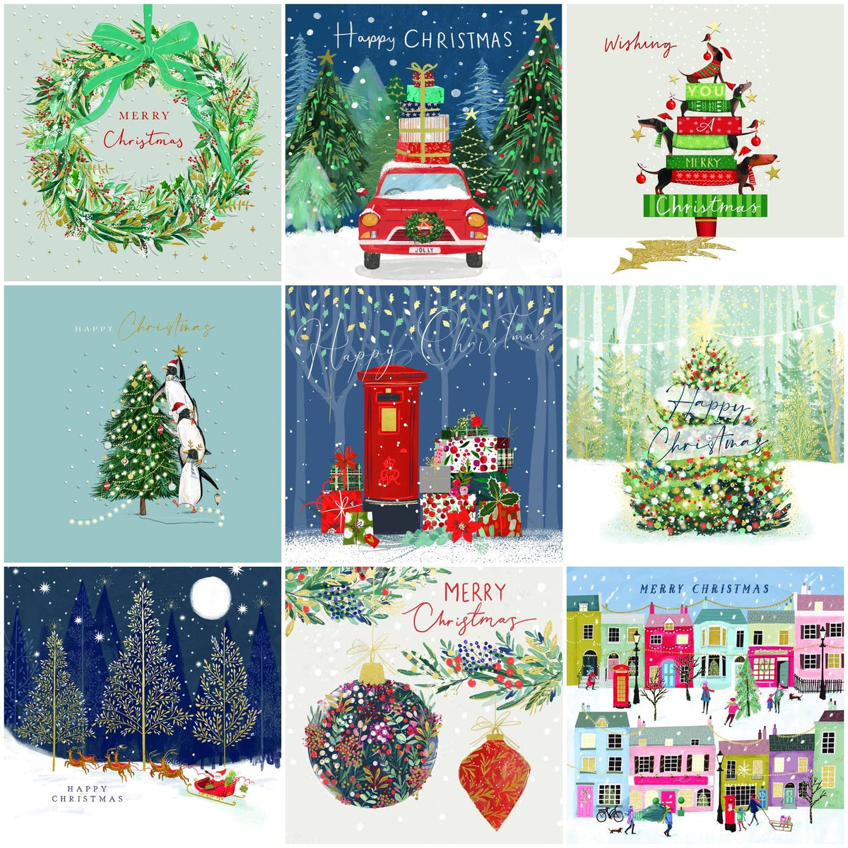Ling Design Contemporary Art Festive Charity Christmas Cards - Pack of 6