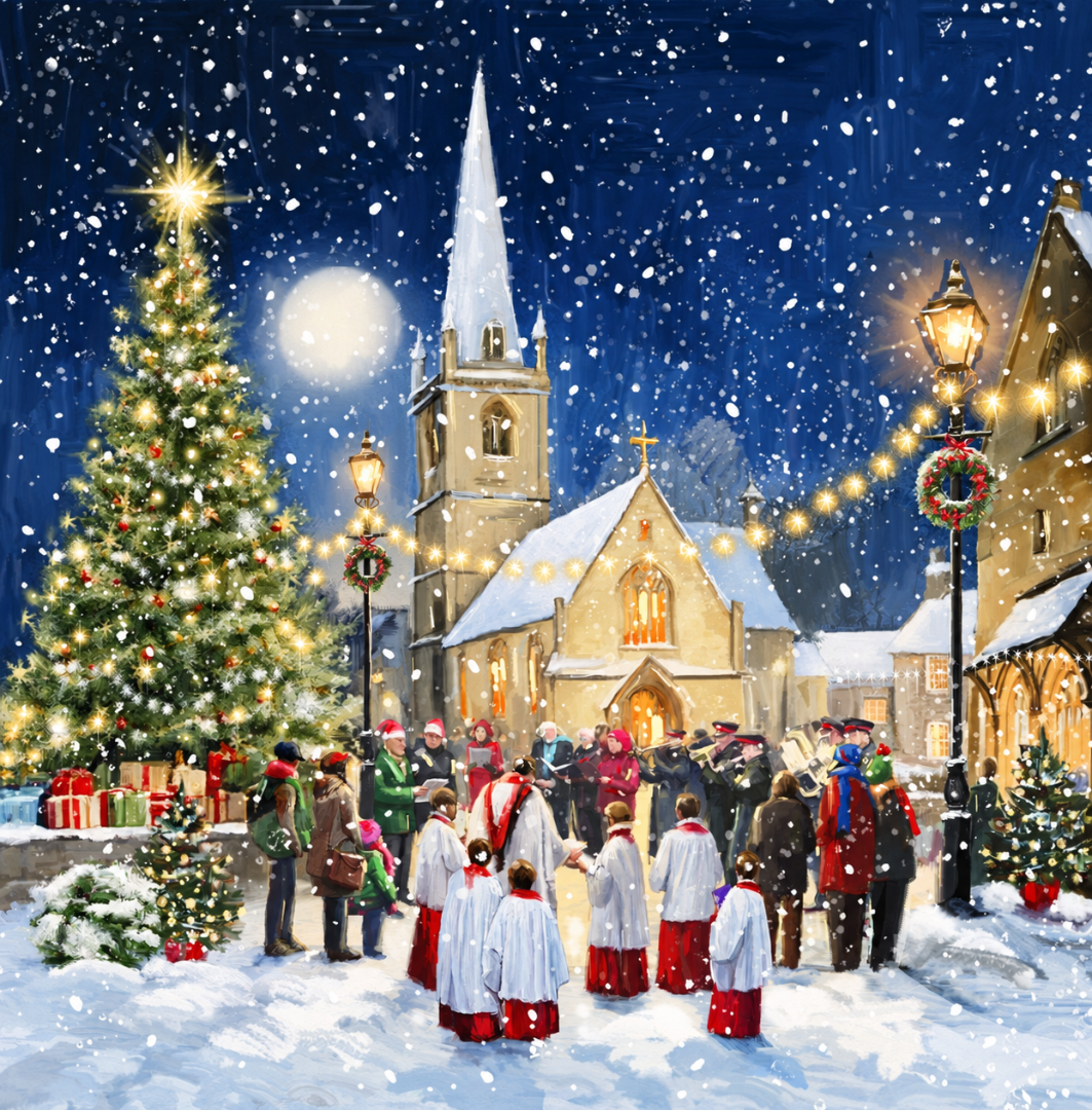 Ling Design Festive Church & Choir Charity Christmas Cards, Box Set of 28 Cards