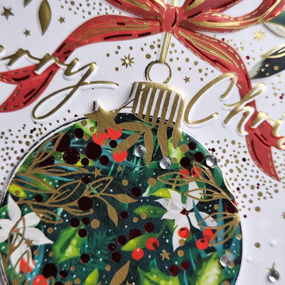 Luxury Festive Bauble Embellished Handmade Christmas Cards ? Box of 5 by Ling Design