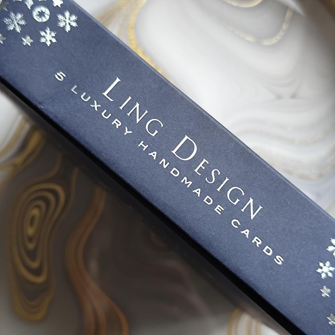Luxury Festive Bauble Embellished Handmade Christmas Cards ? Box of 5 by Ling Design