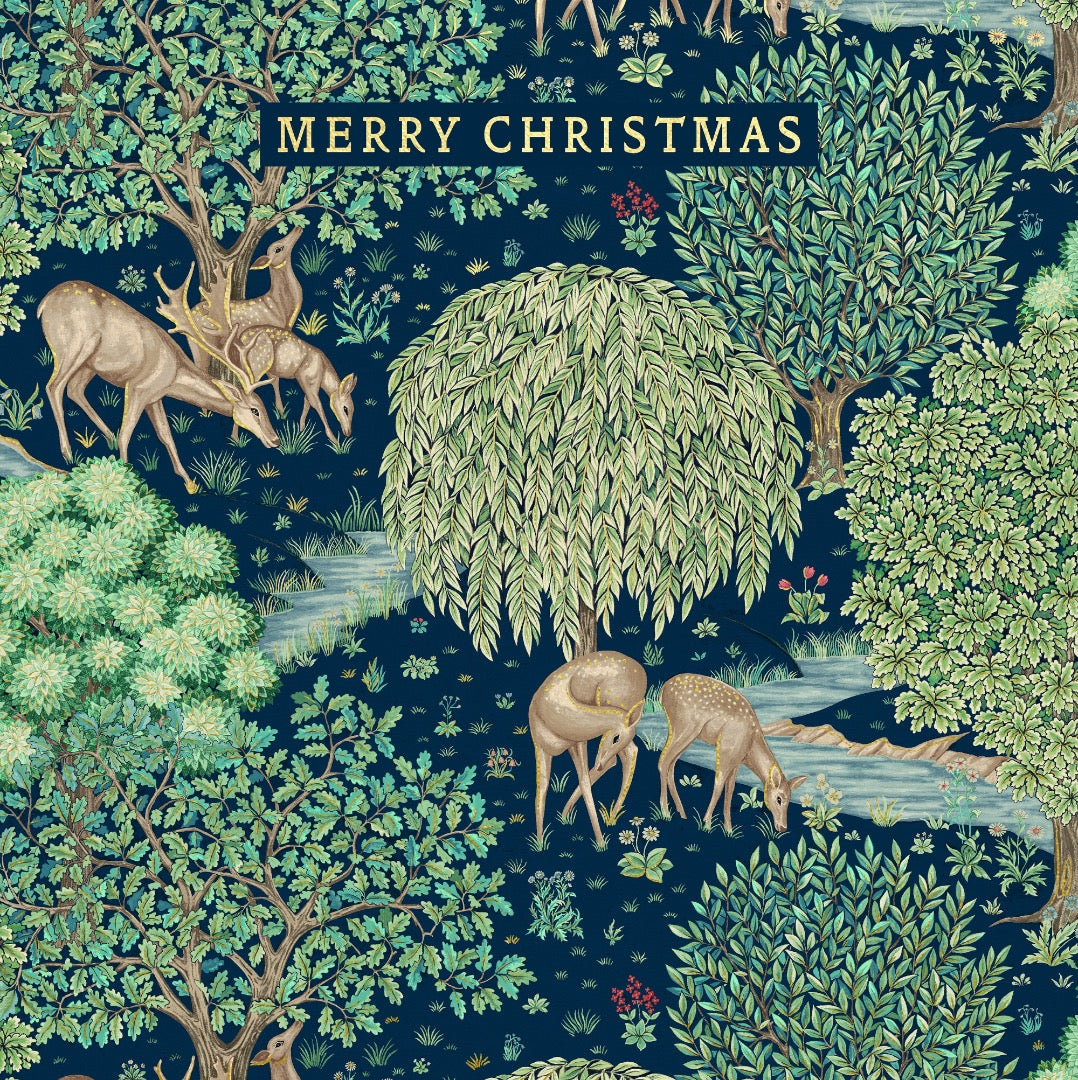 Morris & Co. Merry Christmas Woodland Deer Christmas Cards - Pack of 8 Wallet