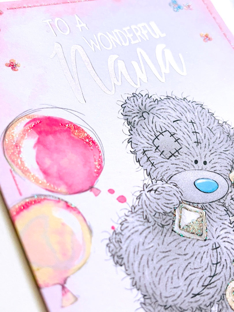 To A Wonderful Nana Birthday Card - Me To You Tatty Teddy Bear with Teabag Making Pot of Tea