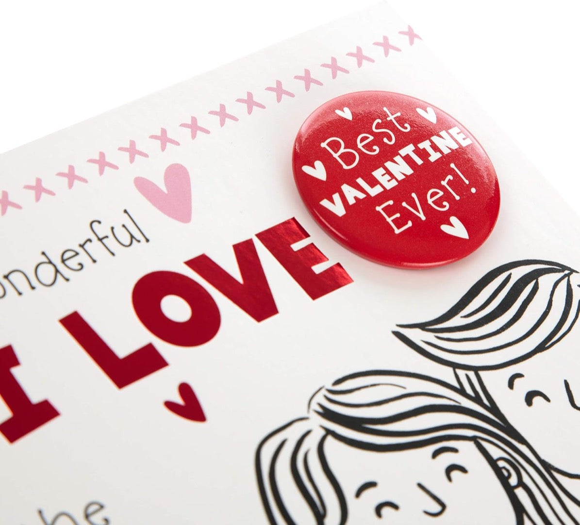 One I Love Valentine's Day Card with Keepsake Badged and Cute Poem  - Large