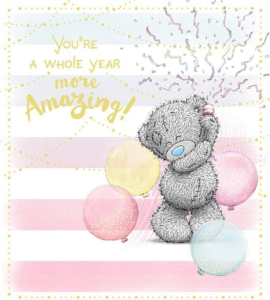 Me To You Teddy Bear A Whole Year More Amazing Birthday Card Party Popper Balloons
