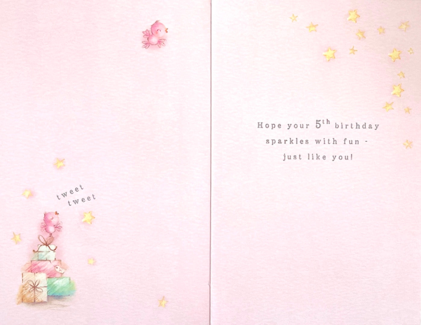 Happy 5th Birthday Card Pretty Pink Tutu Ballerinas and Butterflies Age 5 Girl