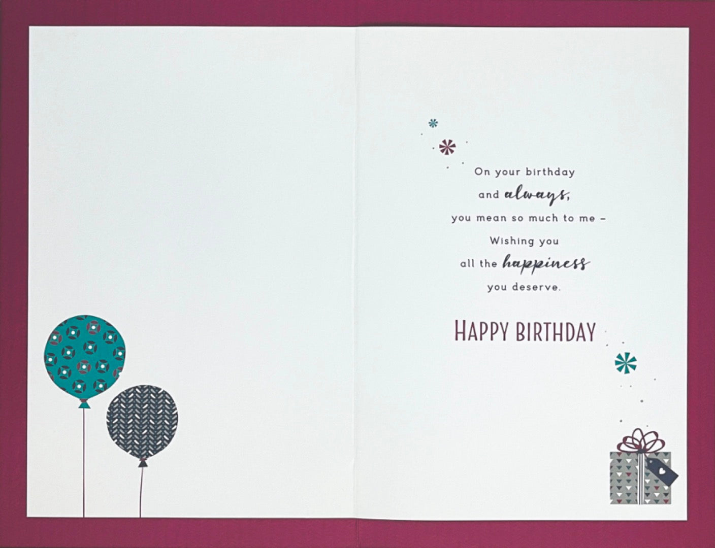 For My Wonderful Husband Happy Birthday Card Gifts and Balloons Contemporary Art