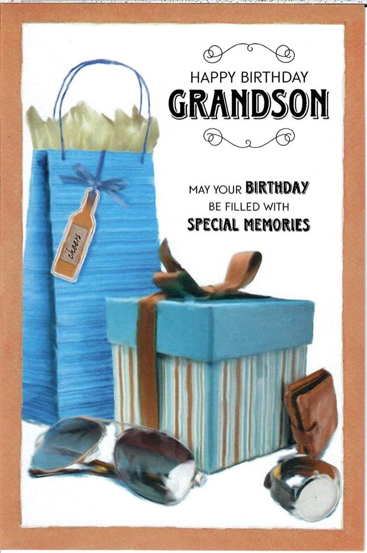 Grandson Happy Birthday Card Special Memories Cheers Gift Watercolour Art