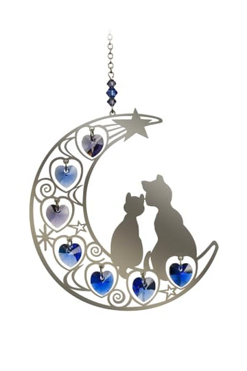 Two Cats Moonlight Crystals & Dreams Pure Radiance Large Chrome Motif Hanging Sun-Catcher Rainbow Maker Mobile